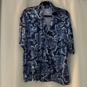 Men's Blue Dragon Print Shirt